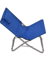 SKLÁDACÍ PLÁŽOVÉ LEHÁTKO S OPĚRKOU HLAVY 47X61X58CM NÁMOŘNICKÁ MODŘ