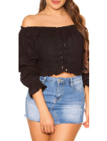 Trendy Off Shoulder Longsleeve with Lacing