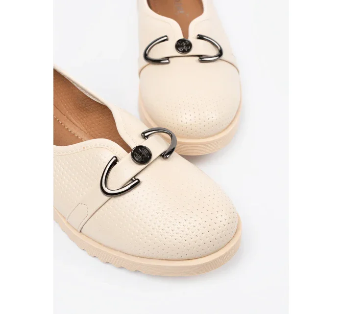 Zajímavé  polobotky dámské hnědé na klínku