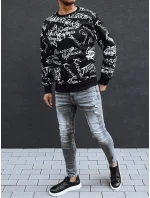 Pánská mikina bez kapuce černá Dstreet BX5739 Pánská mikina bez kapuce černá Dstreet BX5739