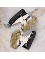 Šněrovací sněhule na platformě s kožešinou Vinceza W JAN262 beige Šněrovací sněhule na platformě s kožešinou Vinceza W JAN262 beige