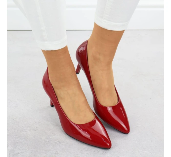 Dámské lodičky na jehlovém podpatku červené Sergio Leone 1336