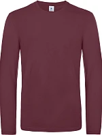 B&C #E190 LSL Tričko s dlouhým rukávem z těžké bavlny 01.007T burgundy