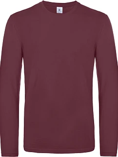 B&C #E190 LSL Tričko s dlouhým rukávem z těžké bavlny 01.007T burgundy