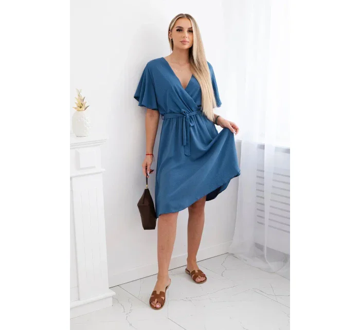 Šaty s vrstveným výstřihem džínovina Šaty s vrstveným výstřihem džínovina