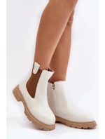 Dámské kozačky na zip Bílé model 21642006 - Boto