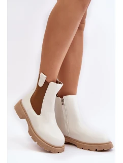 Dámské kozačky na zip Bílé model 21642006 - Boto