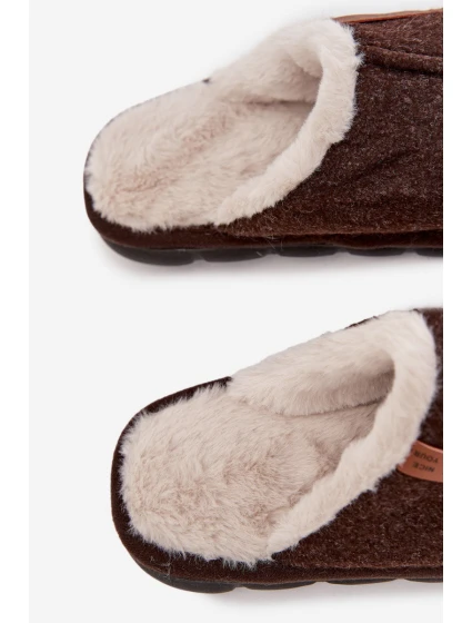 Pánské chlupaté papuče – čokoládové Darielle Pánské chlupaté papuče – čokoládové Darielle