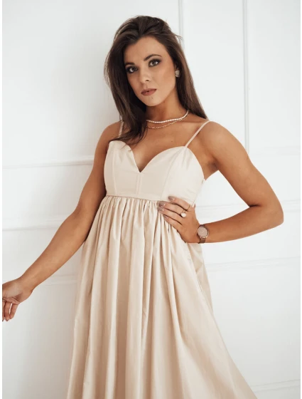 světle béžové midi šaty Dstreet model 21972627 - FashionStreet