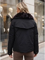 Dámská zimní bunda s odnímatelným límcem, černá, FashionStreet TY6072