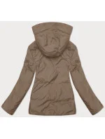 béžová oboustranná dámská krátká bunda s kapucí model 21442158 - J.STYLE béžová oboustranná dámská krátká bunda s kapucí model 21442158 - J.STYLE
