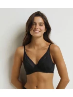 Dámská krajková podprsenka s kosticí DIM DAILY MICRO FOULARD BRA - DIM - černá Dámská krajková podprsenka s kosticí DIM DAILY MICRO FOULARD BRA - DIM - černá