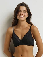 Dámská krajková podprsenka s kosticí DIM DAILY MICRO FOULARD BRA - DIM - černá