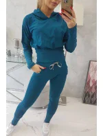 Komplet z szerokimi ściągaczami morski