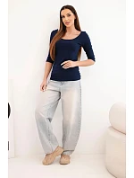 Halenka s kulatým výstřihem granátová