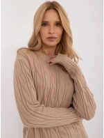 Sweter AT SW model 20463681 camelowy - FPrice Sweter AT SW model 20463681 camelowy - FPrice