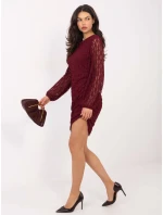 Sukienka IT SK model 21807997 bordowy - FPrice Sukienka IT SK model 21807997 bordowy - FPrice
