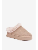 Dámské sněhule na platformě s kožíškem a dekorativním prošíváním – světle béžové Arelina Dámské sněhule na platformě s kožíškem a dekorativním prošíváním – světle béžové Arelina