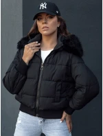 Dámská prošívaná zimní bunda s kožešinou černá Dstreet model 21979224 - FashionStreet