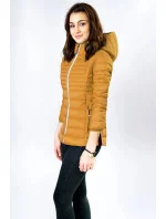 Žlutá dámská prošívaná bunda se vsadkami model 9063236 - Libland