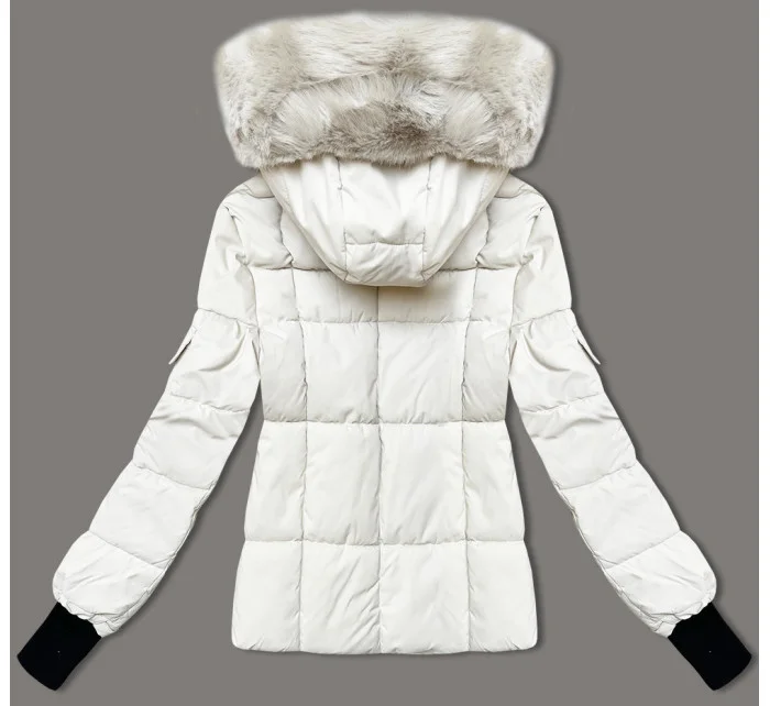 Bílá dámská zimní bunda s odepínací kapucí model 21248247 - S'WEST