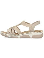 Dámské sandály na podpatku Romans beige Rieker 66201-62