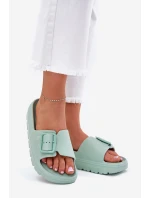 Dámské Pantofle Z Pěny Na Platformě S Přezkou Zelené Viasara Dámské Pantofle Z Pěny Na Platformě S Přezkou Zelené Viasara