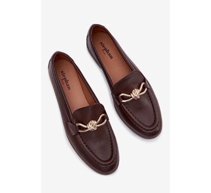 Dámské mokasíny s ozdobným detailem čokoládové rozinky