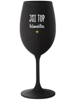 JSI TOP KÁMOŠKA - černá sklenice na víno 350 ml JSI TOP KÁMOŠKA - černá sklenice na víno 350 ml