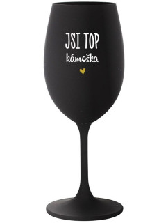 JSI TOP KÁMOŠKA - černá sklenice na víno 350 ml