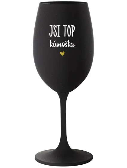 JSI TOP KÁMOŠKA - černá sklenice na víno 350 ml JSI TOP KÁMOŠKA - černá sklenice na víno 350 ml