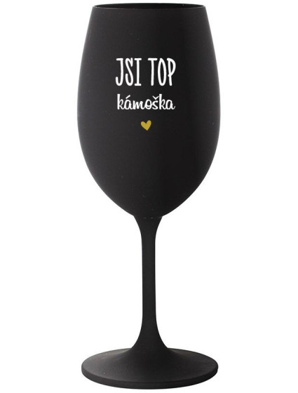 JSI TOP KÁMOŠKA - černá sklenice na víno 350 ml