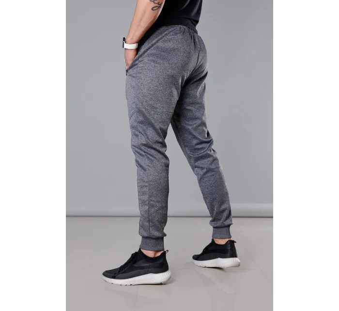 Pánské teplákové kalhoty v grafitové barvě se stahovacími lemy model 18345029 - J.STYLE