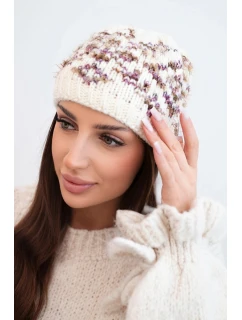 Dámská zimní vlněná čepice s ozdobnými krystalky K399 černá