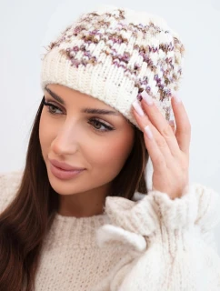 Dámská zimní vlněná čepice s ozdobnými krystalky K399 černá