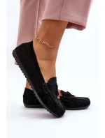 Dámské klasické černé semišové mokasíny model 21651268 - Boto Dámské klasické černé semišové mokasíny model 21651268 - Boto