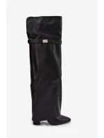 Zateplené kozačky s  za koleno  černé model 21707713 - Boto