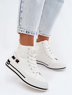 Dámské vysoké tenisky na platformě bílé model 22107436 - Boto