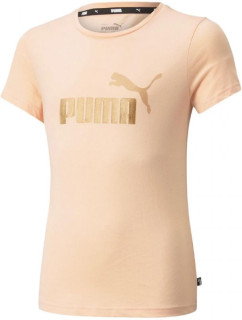 Dětské tričko ESS+ Logo Tee Jr 587041 91 broskvové - Puma