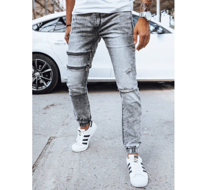 Pánské džínové kalhoty jogger šedé FashionStreet UX4039