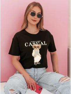 Dámské tričko s medvídkem MISTREET černé FashionStreet RY2873