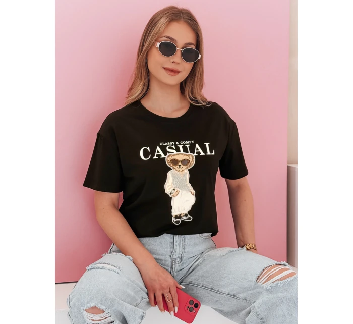 Dámské tričko s medvídkem MISTREET černé FashionStreet RY2873