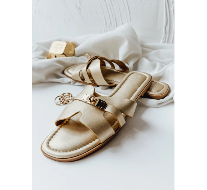 zlaté dámské žabky model 21990195 - Dstreet zlaté dámské žabky model 21990195 - Dstreet