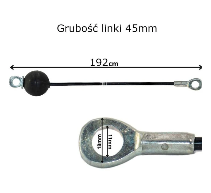 192CM OCELOVÉ LANO PRO GUMOVÝ NÁRAZNÍK Z ATLANTSKÉ SÍŤOVINY