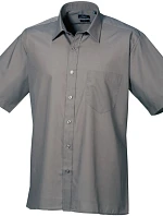 Premier PR 202 Popelínová košile s krátkým rukávem 39.0202 dark grey
