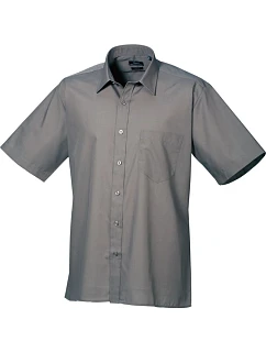 PR 202 Popelínová košile s krátkým rukávem model 22475714 dark grey - Premier