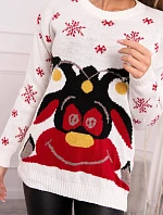 Vánoční svetr se sobem ecru