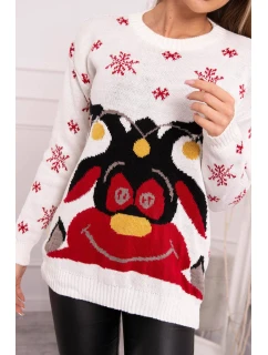 Vánoční svetr se sobem ecru