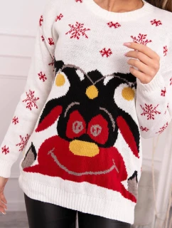 Vánoční svetr se sobem ecru