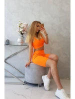 Sada s kalhotami s vysokým pasem oranžová neonová Sada s kalhotami s vysokým pasem oranžová neonová